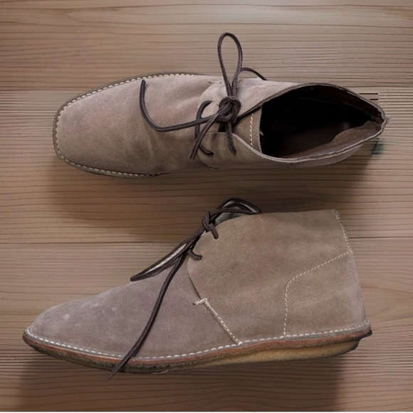 YSL Slp Desert Chukka Suede Leather Boots Sz 40.5 Mens US 7.5 Tan Classic Travel main image 12